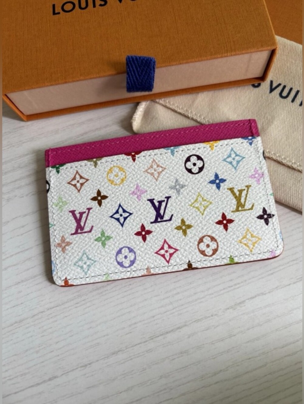 Louis Vuitton Multicolor Monogram White & Pink Card Holder